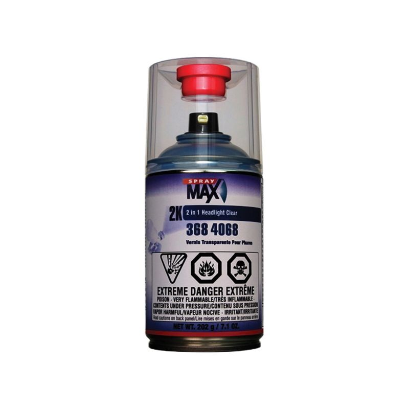 SprayMax 2K 2-in-1 Headlight Clear Coat – Aerosol – 3684068 – Made In USA
