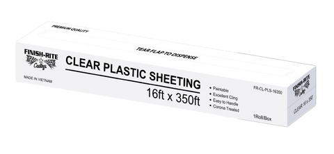 Finish Rite Overspray Protective Plastic Sheeting, Clear Paintable Plastic Sheeting, 16' x 350' - Jerzyautopaint.com