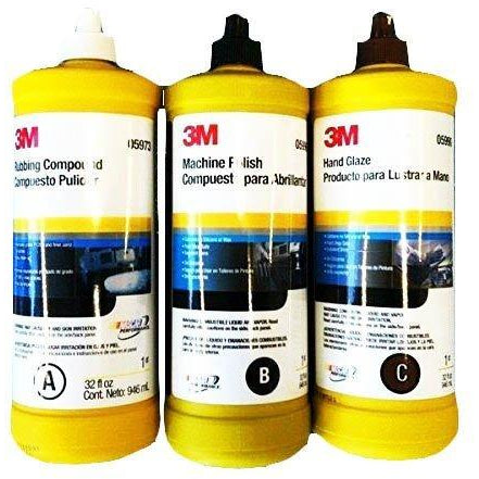 3M BUFFING & POLISHING Compound Hand Glaze Package 5973 5996 5990 - Jerzyautopaint.com