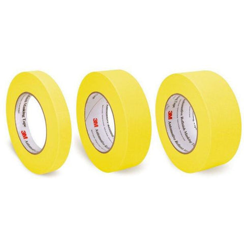 3 Pack of 3M Yellow Masking Tape, 3/4", 1.5", 2" - Jerzyautopaint.com