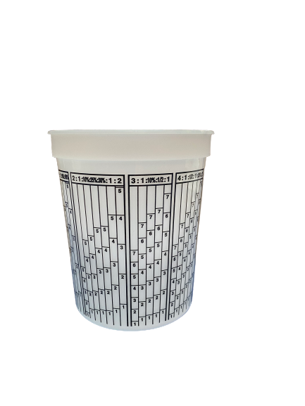 Clear Plastic 1 Quart Epoxy Resin Mixing Cups - Graduated