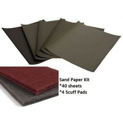 Sand Paper Kit 320 to 2000 Grit with Scuff Pads - Jerzyautopaint.com