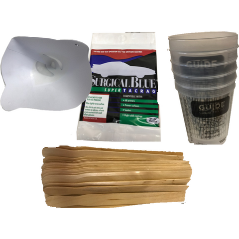 Paint Preparation Kit: Mixing Cups, Strainers, Paint Sticks, Tack Cloth - Jerzyautopaint.com