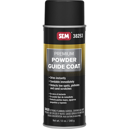 SEM-38253 Premium Powder Guide Coat, 16 oz Aerosol Can, Black
