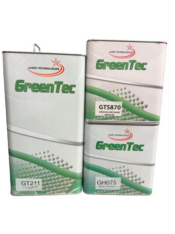 GreenTec GT211 Premium European Clear Coat 2:1:1 (2.1 VOC) Clear Coat, Hardener and Reducer, 10 Liter Kit