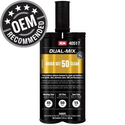 SEM-40517 Dual-Mix™ Quick Set 50 Bumper Repair Adhesive, Clear