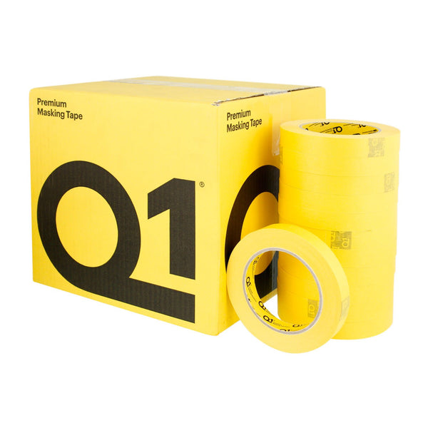 Q1 PREMIUM YELLOW AUTOMOTIVE MASKING TAPE 3/4" CASE (48 ROLLS) - Jerzyautopaint.com