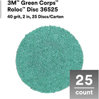 3M 36525 Green Corps Abrasive Disc, 2 in Dia, 40 Grit - Jerzyautopaint.com