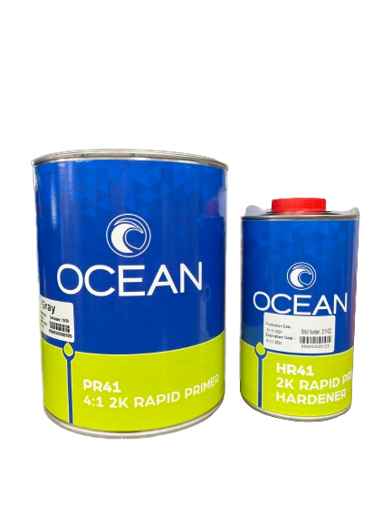 Ocean PR41 High Build Rapid 2K Primer Gray 4:1- Gallon Primer w/ Qt Hardener - Jerzyautopaint.com